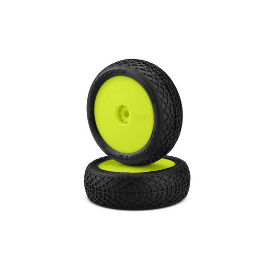 1/16 Ellipse Pre-Mounted Front Mini-B Tires with Yellow Wheels (JCO40022211)