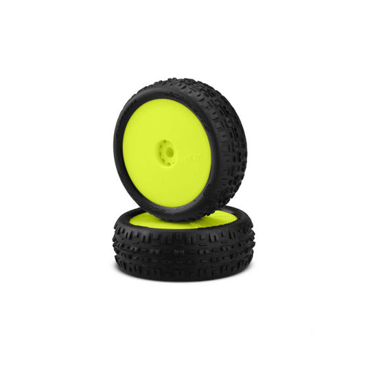 1/16 Swagger Pre-Mounted Front Mini-B Tires (Yellow Wheels, Pink Compound) (JCO4003201011)