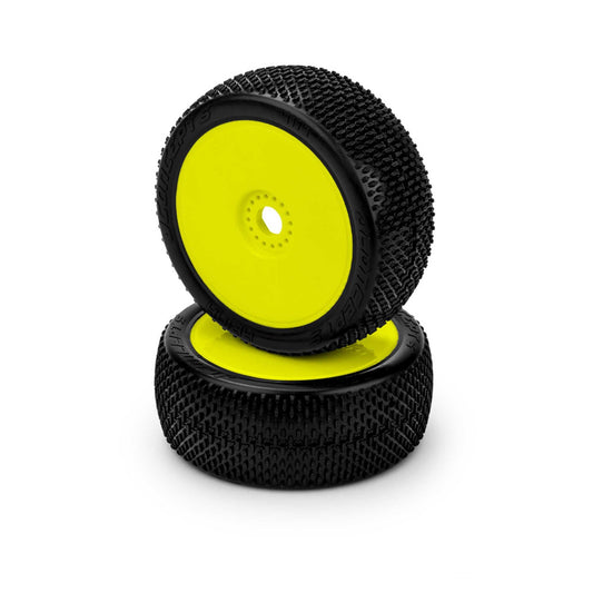 1/8 Arina 83mm Pre-Mounted Buggy Tires with Yellow Wheels (JCO4114-22)