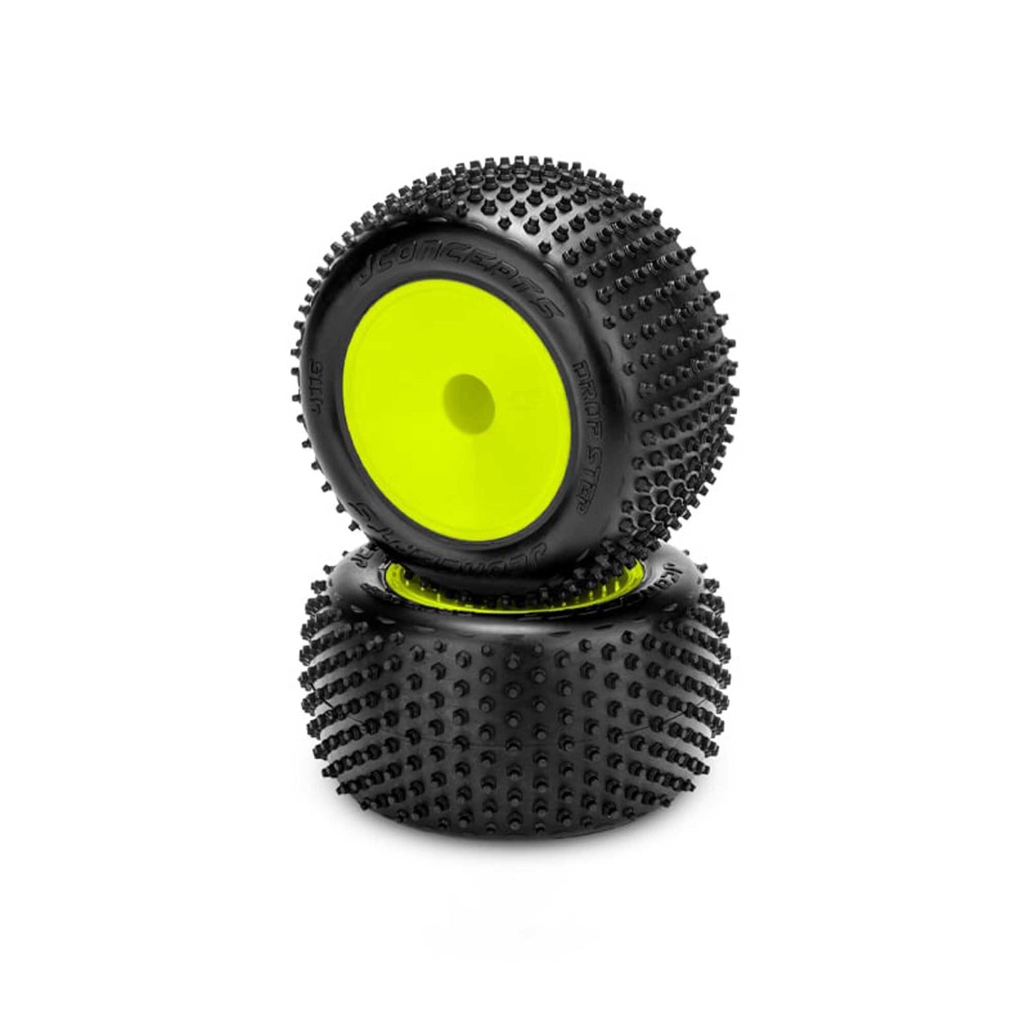 1/10 Drop Step 2.2" Pre-Mounted Stadium Truck Tires (Yellow Wheels, Pink Compound) (JCO4116-201091)