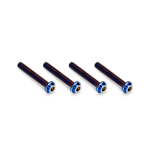 3x20mm Top Hat Titanium Screws Burnt Blue - 4 Piece Set (JCO5142-1)