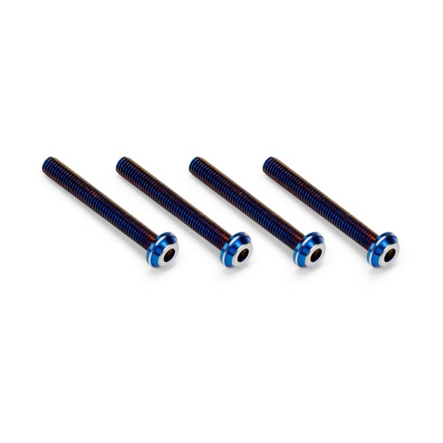 3x24mm Top Hat Titanium Screws in Burnt Blue - 4 Pieces (JCO5144-1)