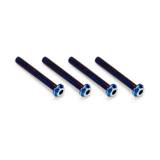 3x24mm Top Hat Titanium Screws in Burnt Blue - 4 Pieces (JCO5144-1)