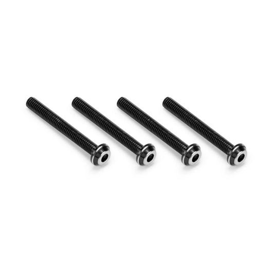 3x24mm Top Hat Titanium Screws Stealth Black - 4 Pack (JCO5144-2)