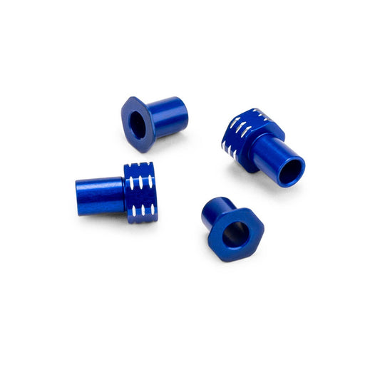 RC10B7 Aluminum Caster Hat Bushings 0/3mm (Blue) (JCO5196-1)