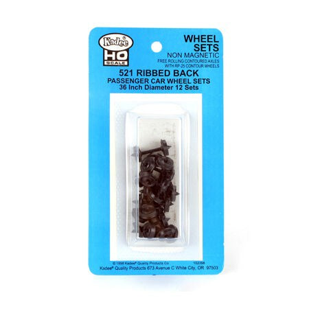 HO Metal Wheels 36 Inch Ribbed Set of 12 (KAD521)