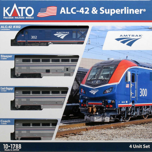 N Amtrak ALC-42 Locomotive & Superliner Phase VI 4-unit Set (KAT101788)