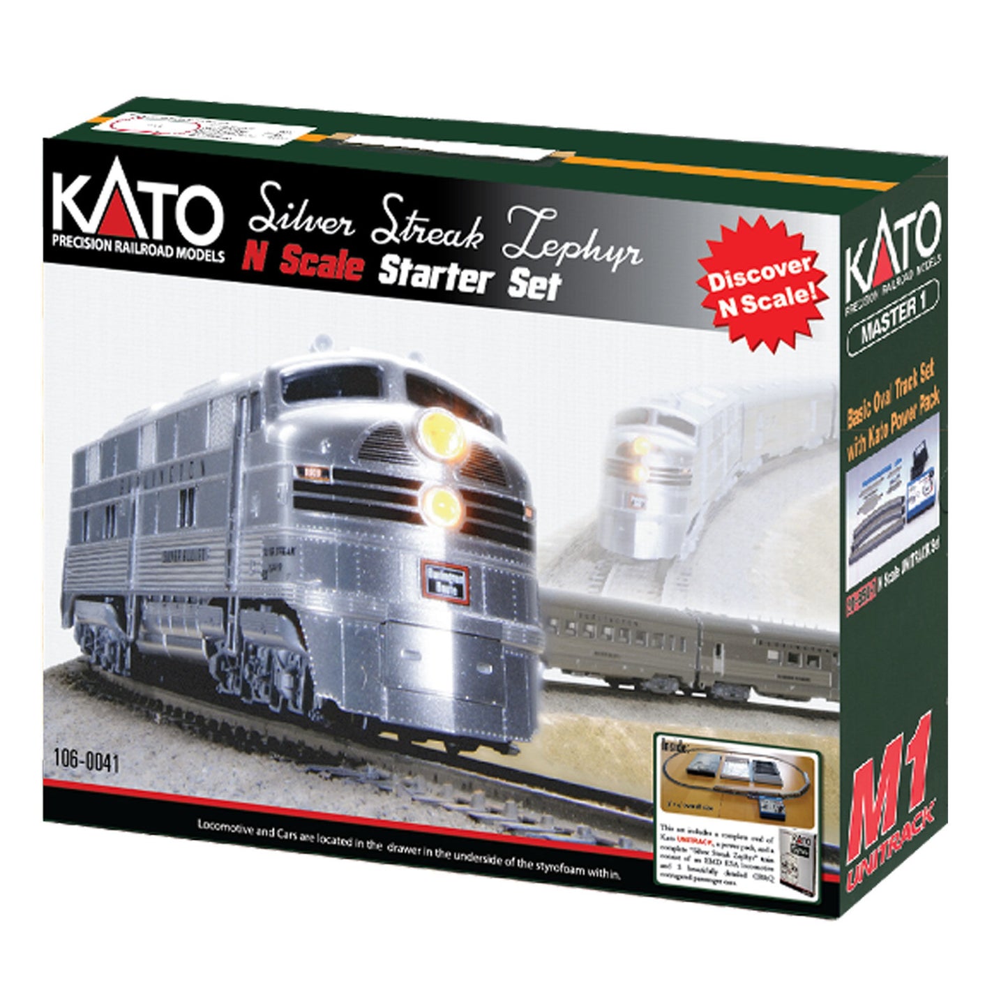 N Silver Streak Zephyr Starter Set, CB&Q (KAT1060041)