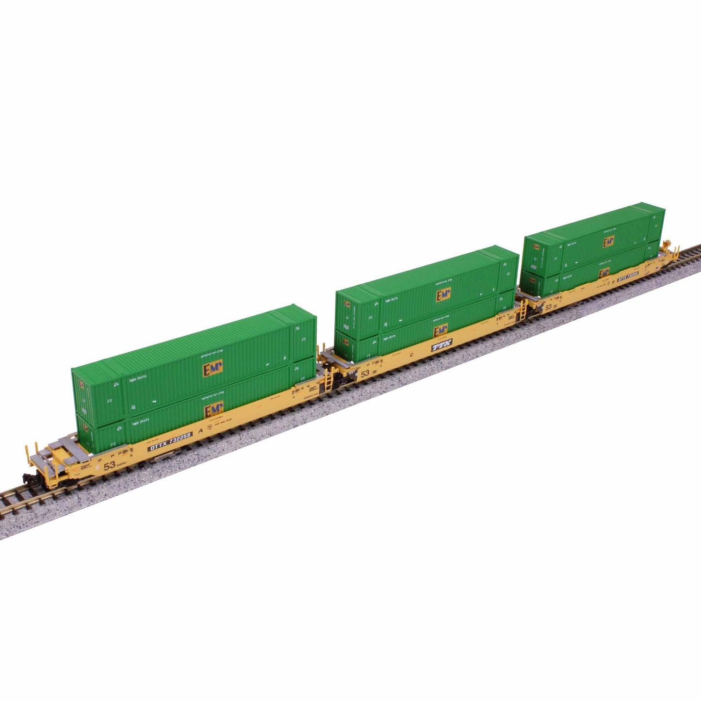 N MAXI-IV BNSF Old Logo 3-Car with EMP Containers (KAT1066187)