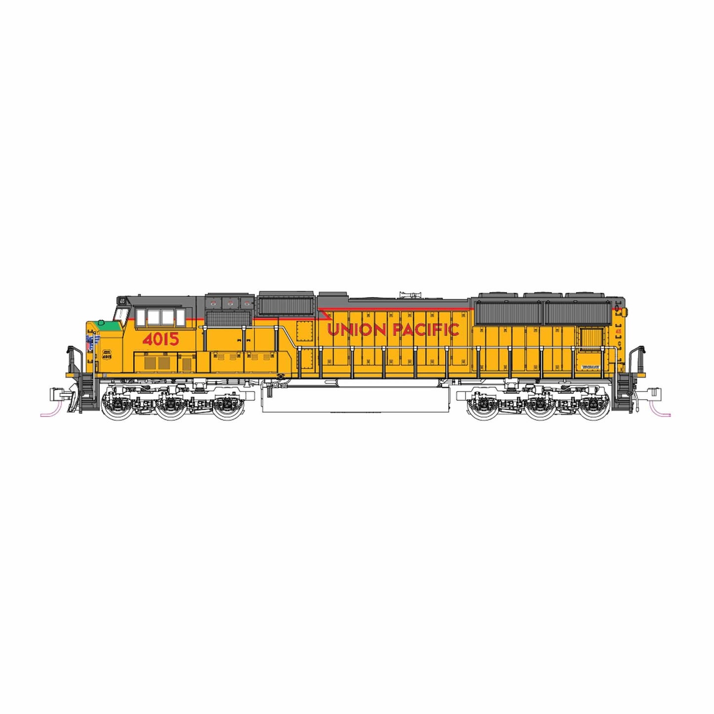 N Scale SD70M Flat Radiator Union Pacific #4015 Excursion Version with Pre-Installed DCC (KAT176-4015-DCC)