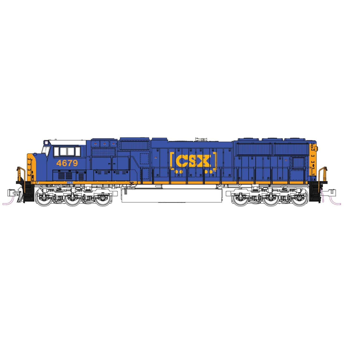 N SD70M Flat Radiator Locomotive CSX #4697 (KAT176-7616)