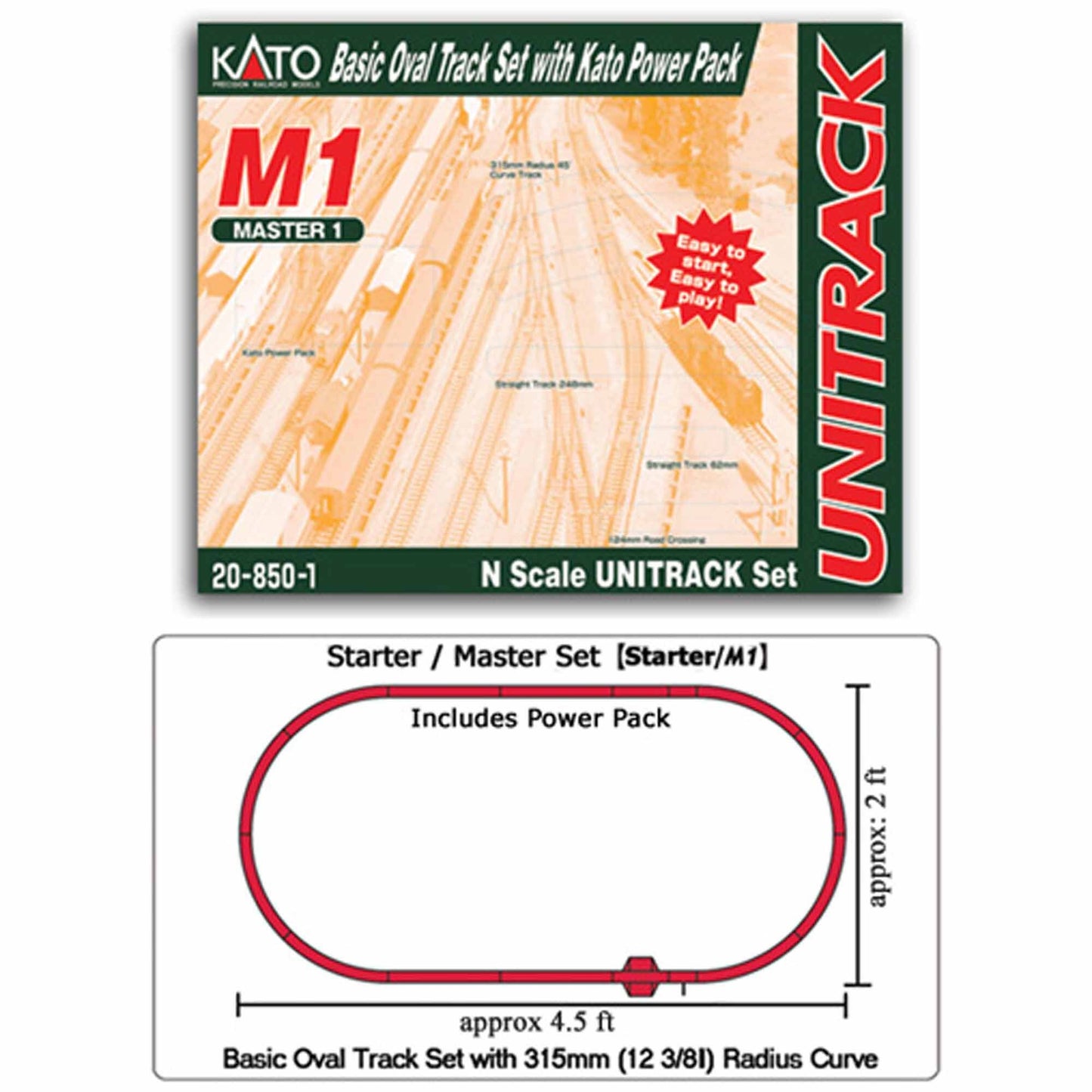 N M1 Basic Oval Track Set with Power Pack (KAT20852)