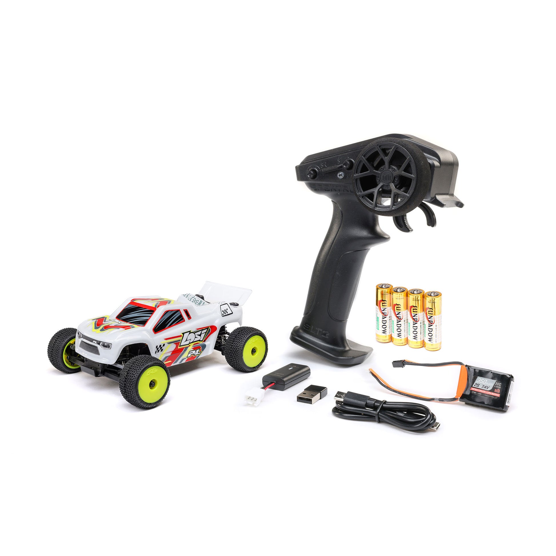 1/28 Micro-T Ready to Run with Battery and Charger (White) (LOS-1392T1) Packaging Image