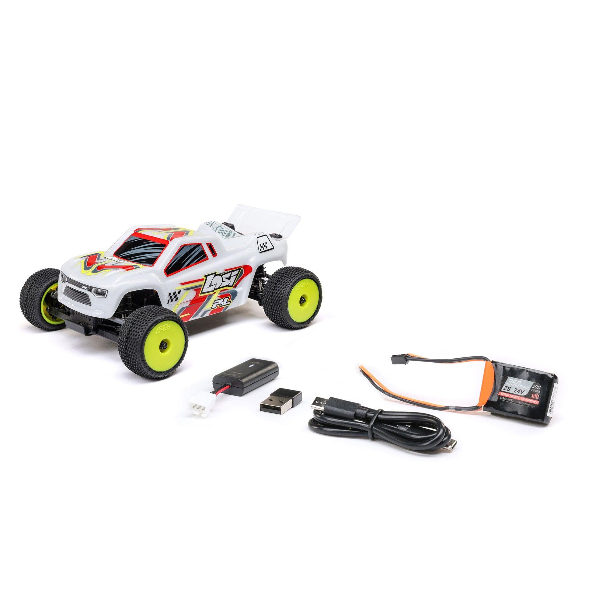 1/28 Micro-T Ready to Run with Battery and Charger (White) (LOS-1392T1) Packaging Image