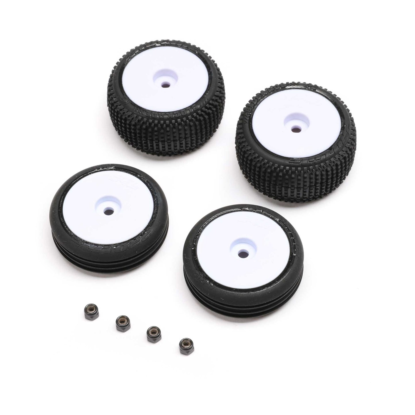 Premounted Tires with White Wheels for Micro-B (LOS-1763)