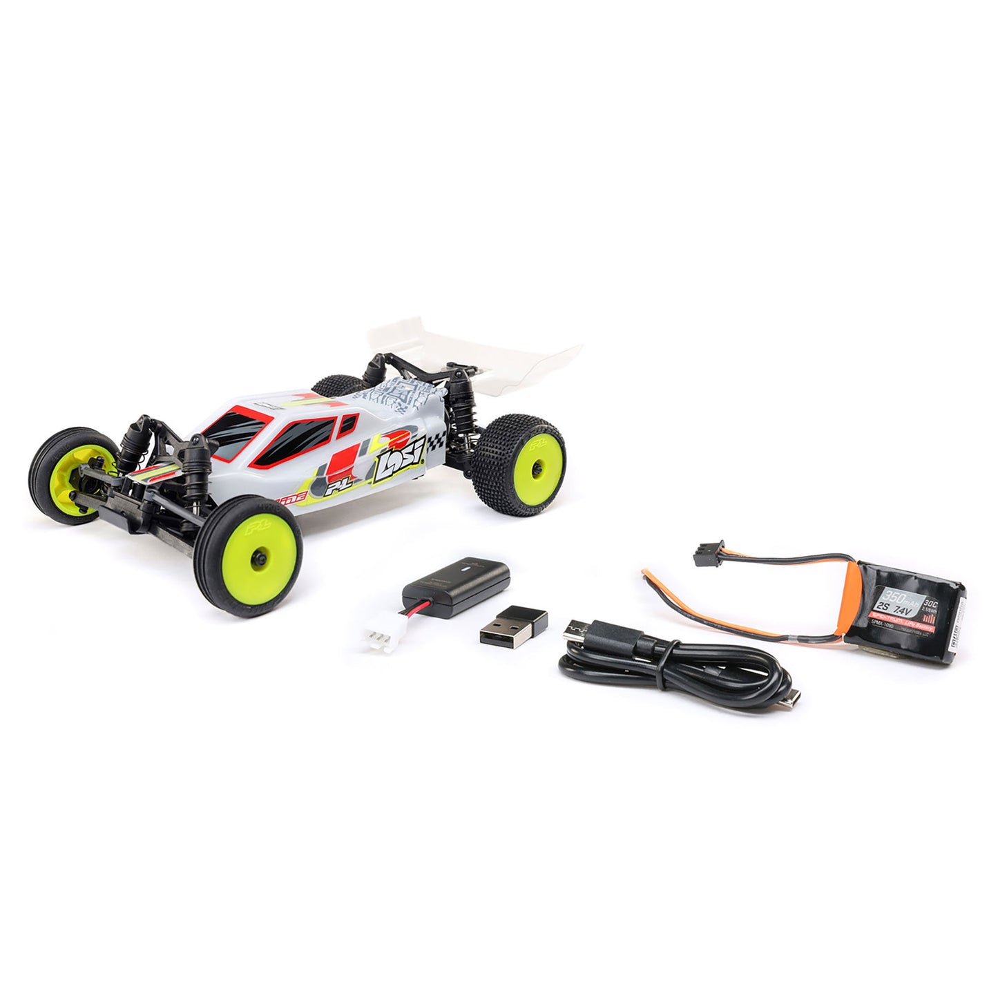 1/24 Micro-B 2WD Buggy Ready to Run (White) (LOS00007T1)_1
