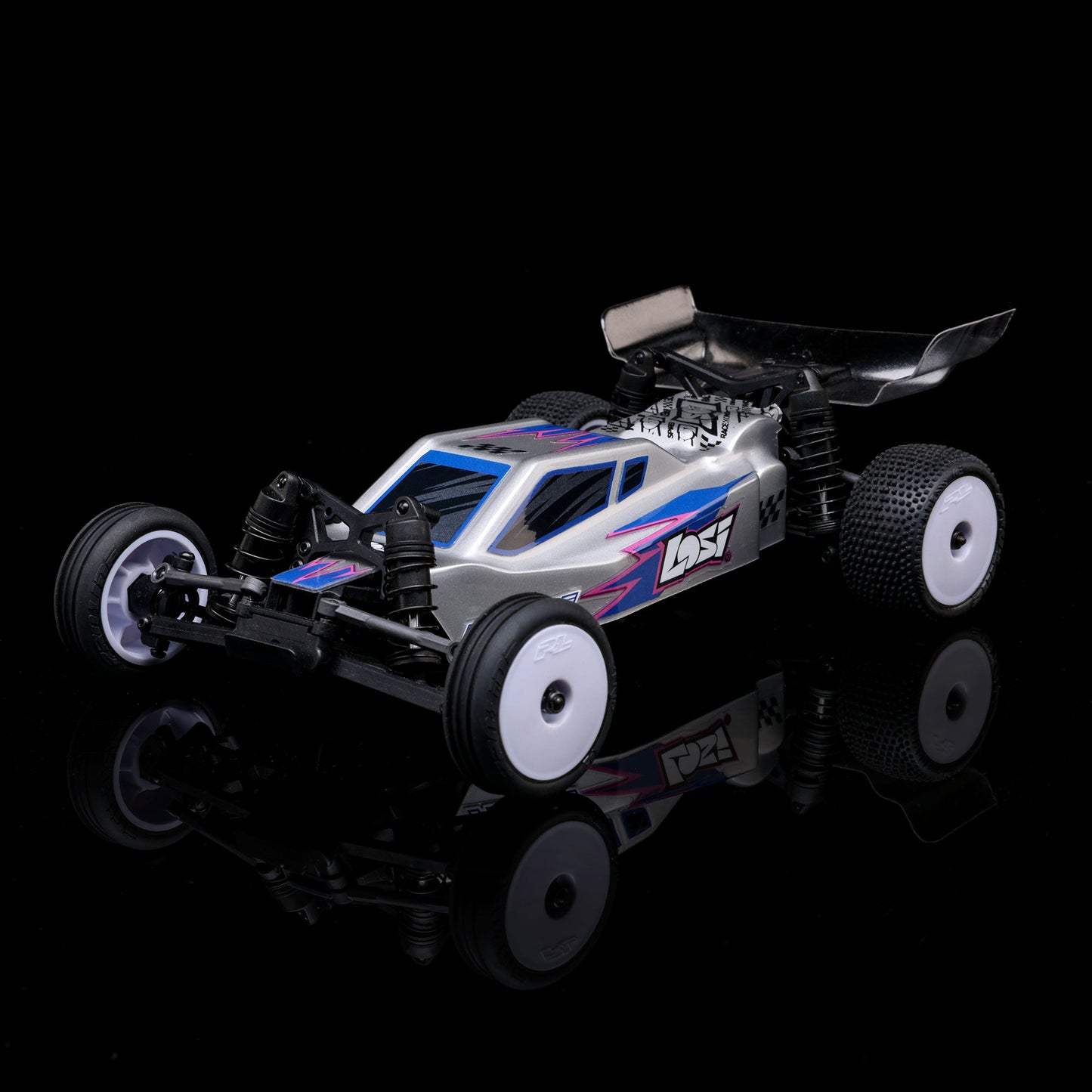 1/24 Micro-B 2WD Buggy Ready to Run (Silver) (LOS00007T2)_6