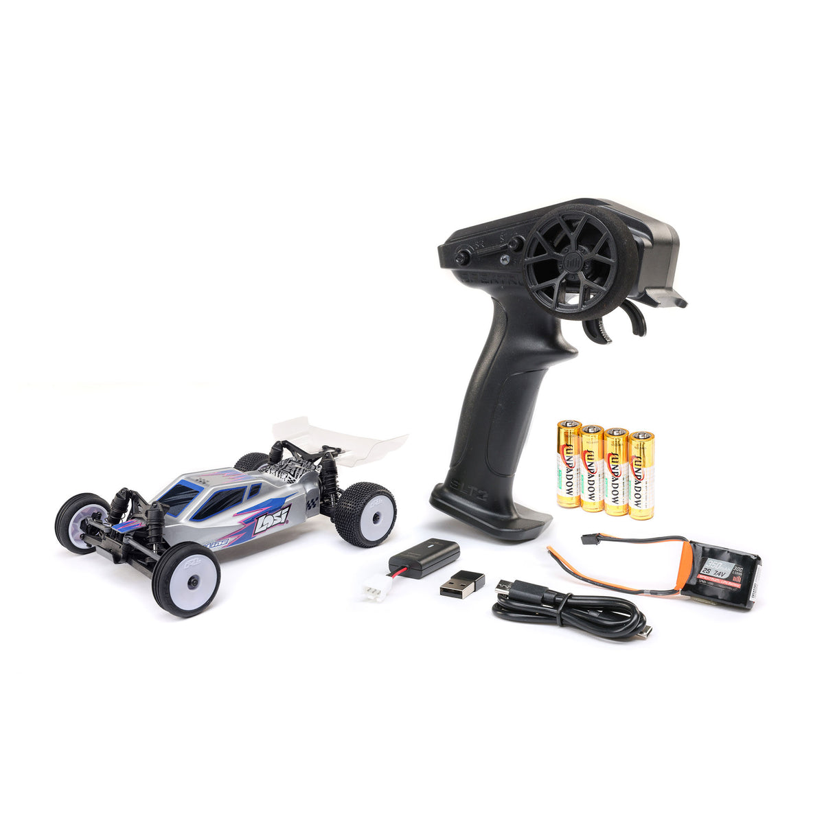 1/24 Micro-B 2WD Buggy Ready to Run (Silver) (LOS00007T2)_2