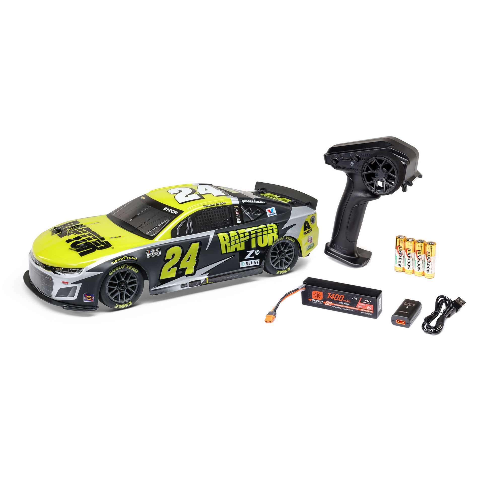 1/12 NASCAR RC Racecar Ready to Run with Battery and Charger (William Byron #24 Raptor Chevrolet Camaro ZL1) (LOS1122524)_16