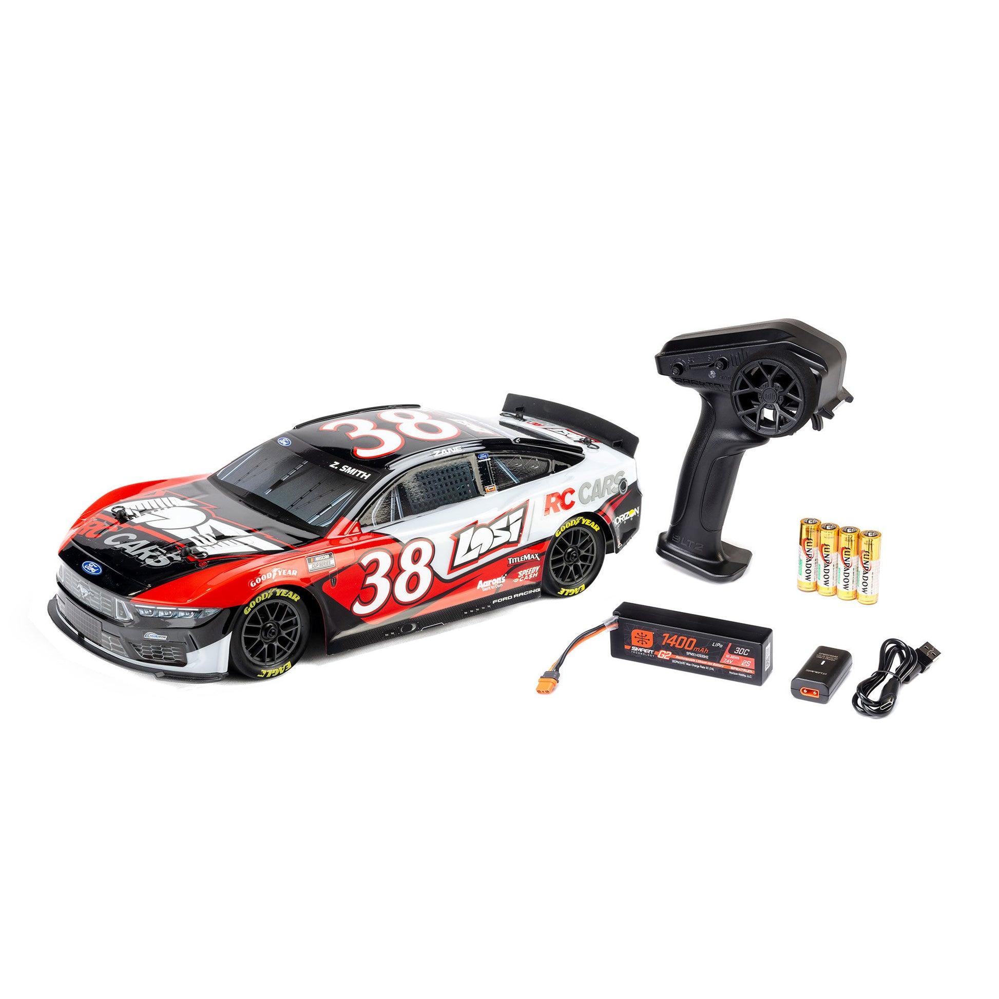 1/12 NASCAR RC Racecar Ready to Run with Battery and Charger (Zane Smith #38 Losi 2026 Ford Mustang) (LOS1122638)_26