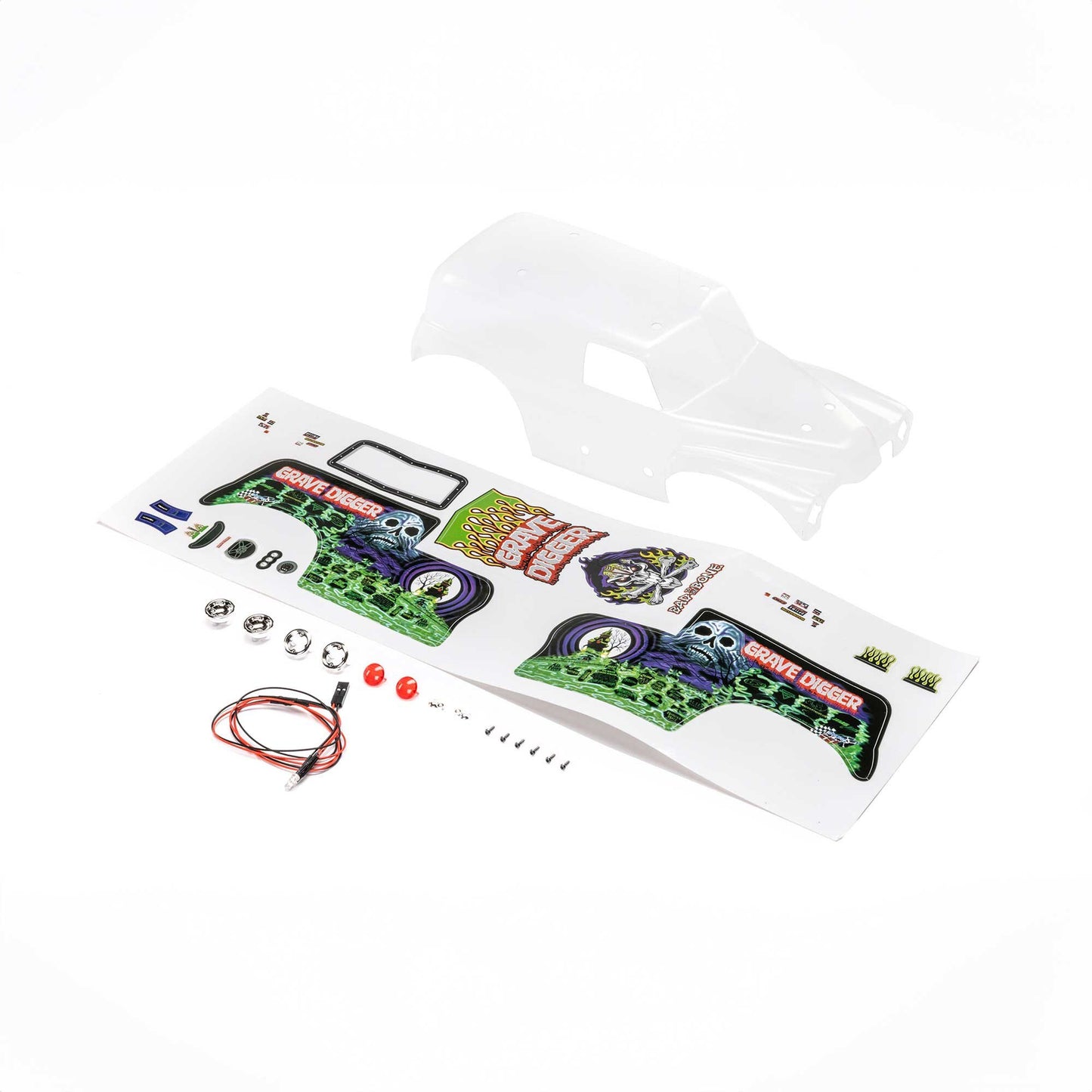 Grave Digger Clear Body Set for Mini LMT (LOS210045)