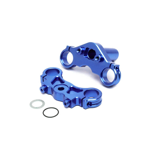 Aluminum Triple Clamp Set, Blue: PM-MX