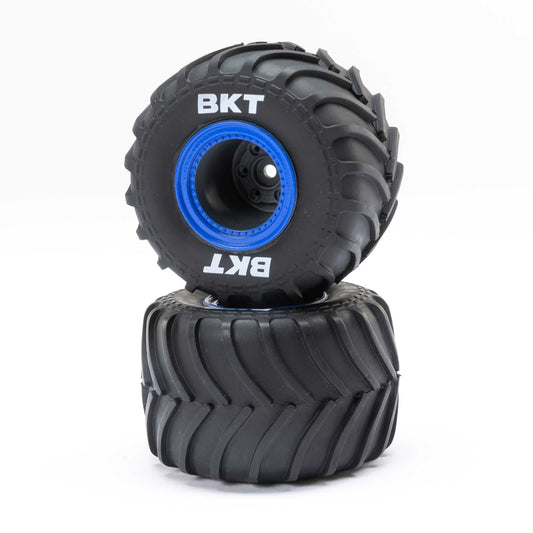 MT Tires Blue Beadlock Premounted for Mini LMT (LOS41047)