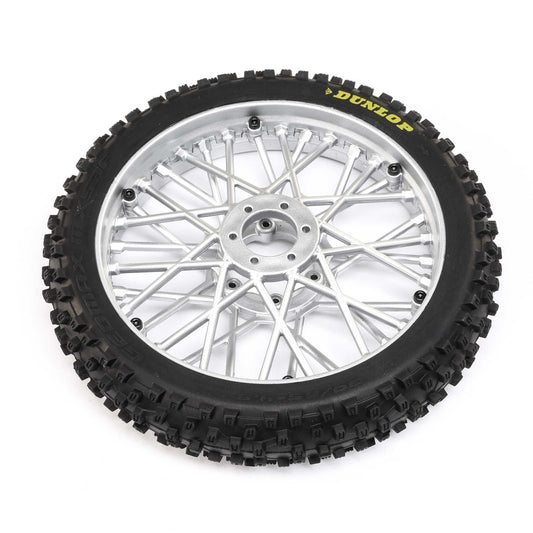 Dunlop MX53 Front Tire Mounted with Chrome Rim for Motocross (LOS46006)