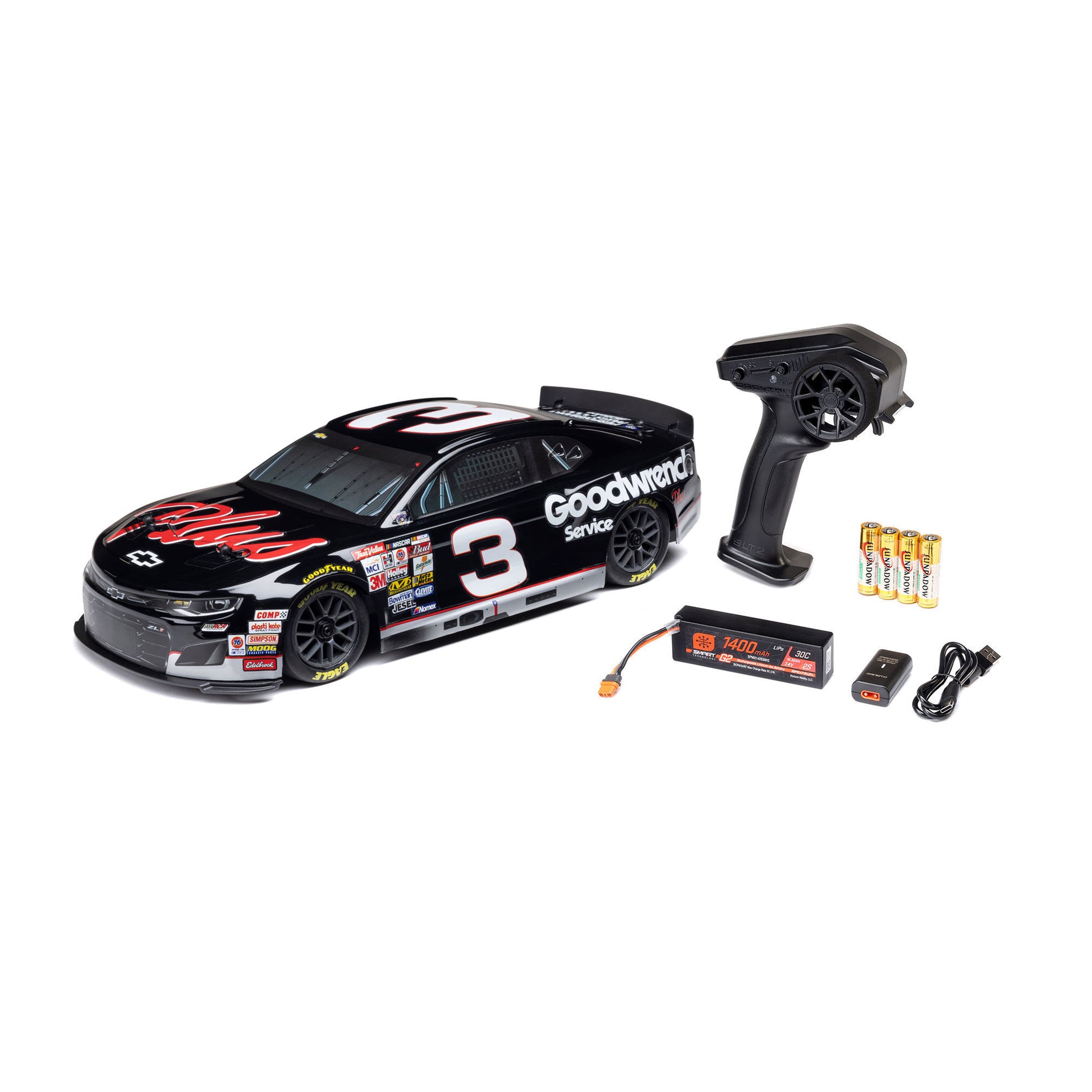 1/12 NASCAR RC Racecar Ready to Run with Battery and Charger (Fantasy Dale Earnheardt #3 GM Goodwrench 2025 Chevrolet Camaro ZL1) (LOSF1122503)_14