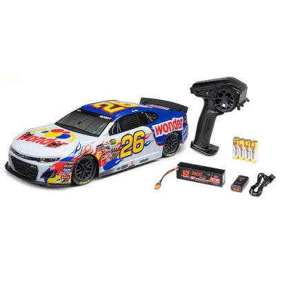 1/12 NASCAR RC Racecar Ready to Run with Battery and Charger (Fantasy Ricky Bobby #26 Wonder Bread 2026 Chevrolet Camaro ZL1) (LOSF1122626)_1