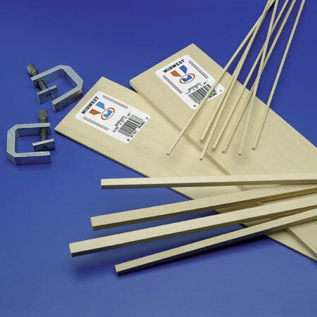 Basswood Sheets 1/2x3x24 Pack of Five (MID4309)