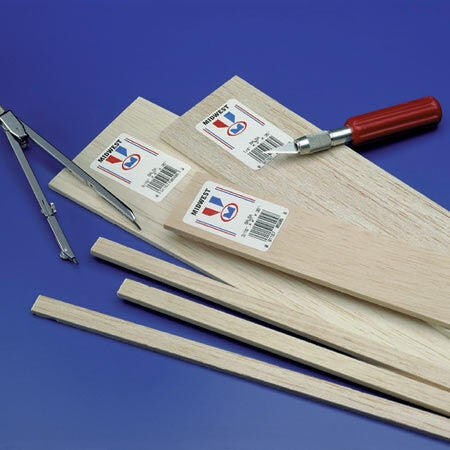 1/16 x 1/16 x 36 Balsa Strips Pack of 60 (MID6022)