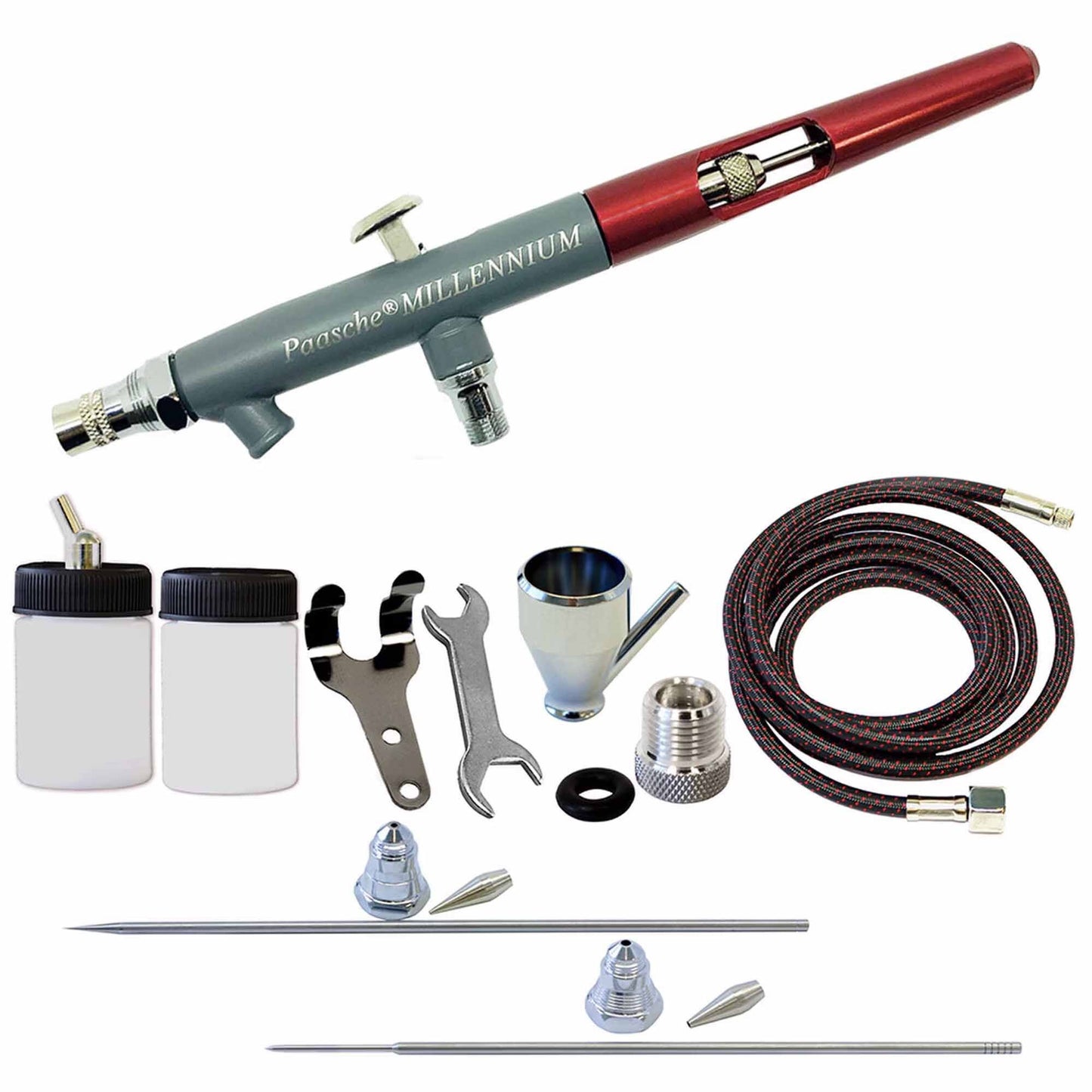 Double Action Airbrush Set with Nozzles and Adapter (PASMIL3AS)