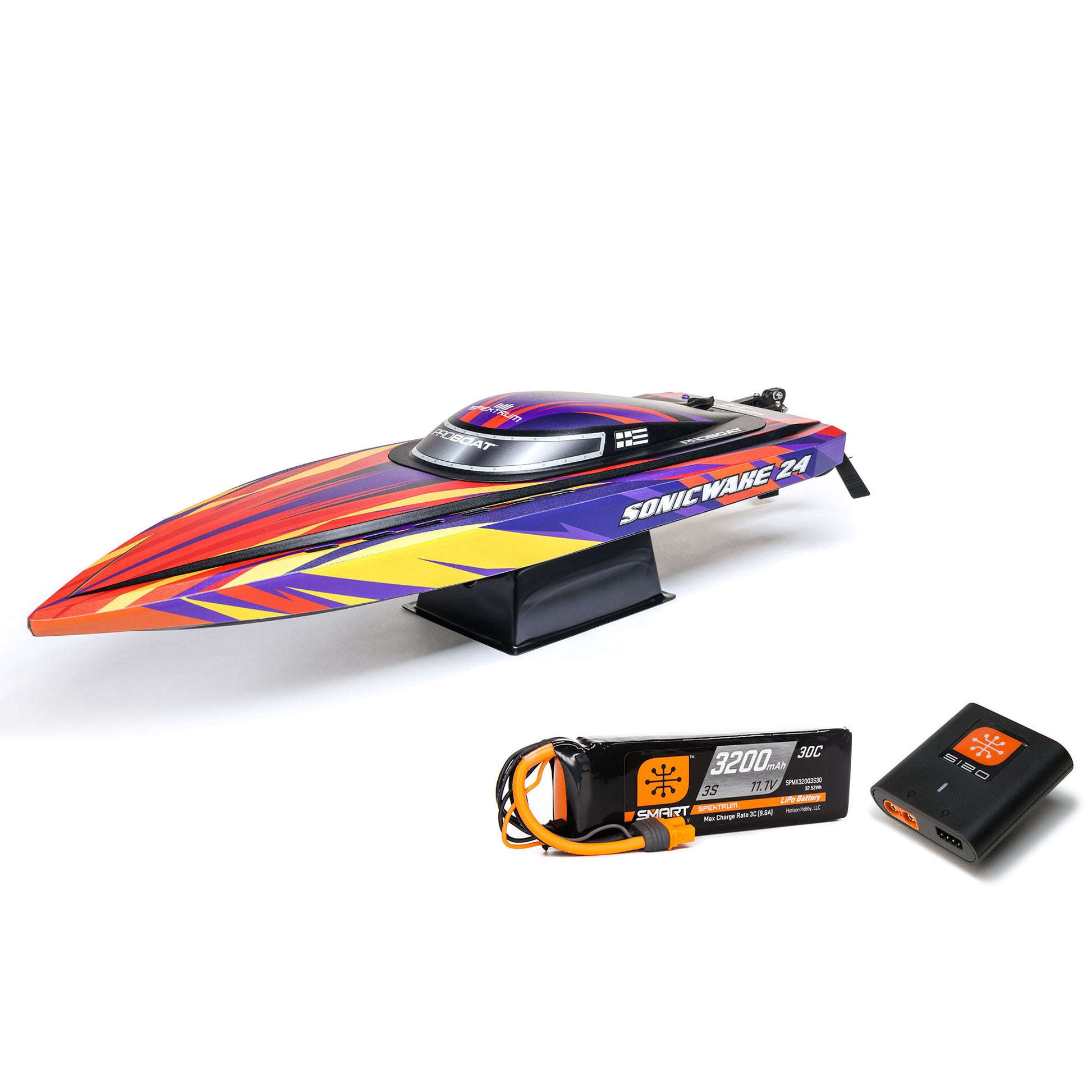 Sonicwake 24" Self-Righting Deep-V Ready to Run with Battery and Charger (Red) (PRB-1992T1)_1