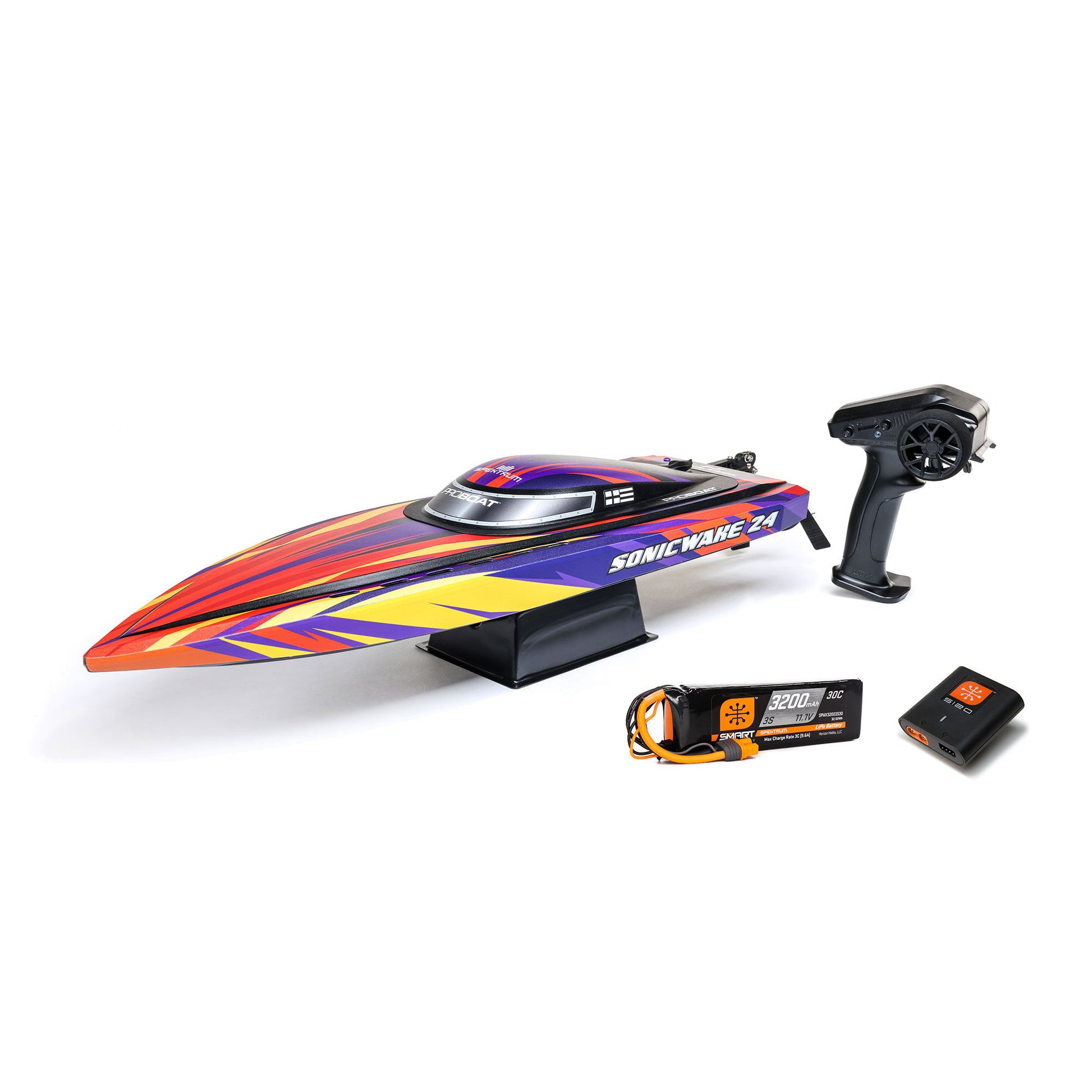 Sonicwake 24" Self-Righting Deep-V Ready to Run with Battery and Charger (Red) (PRB-1992T1)_3