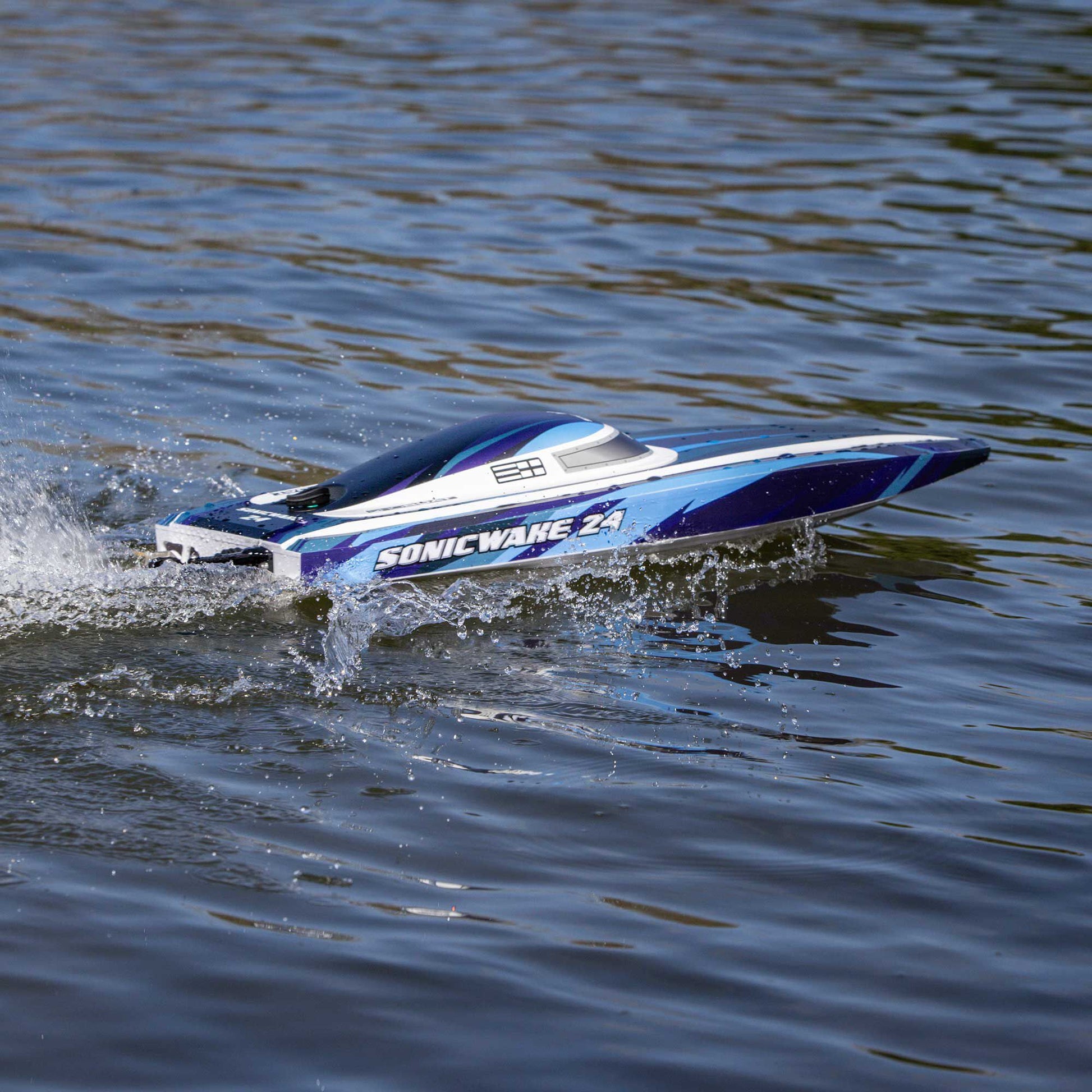 Sonicwake 24" Self-Righting Deep-V Ready to Run with Battery and Charger (Blue) (PRB-1992T2)_12