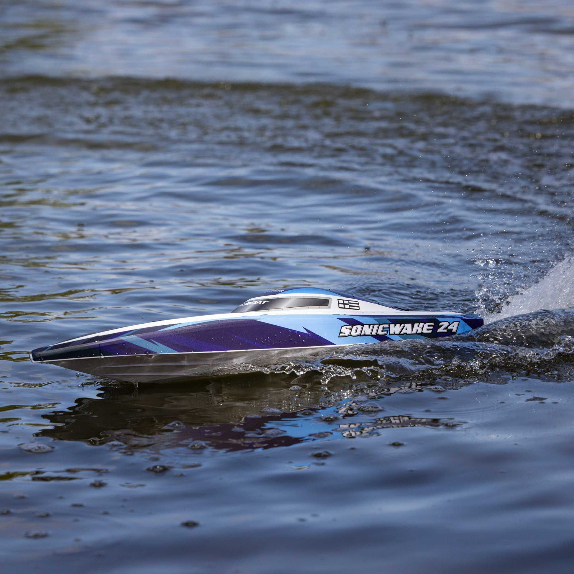 Sonicwake 24" Self-Righting Deep-V Ready to Run with Battery and Charger (Blue) (PRB-1992T2)_10