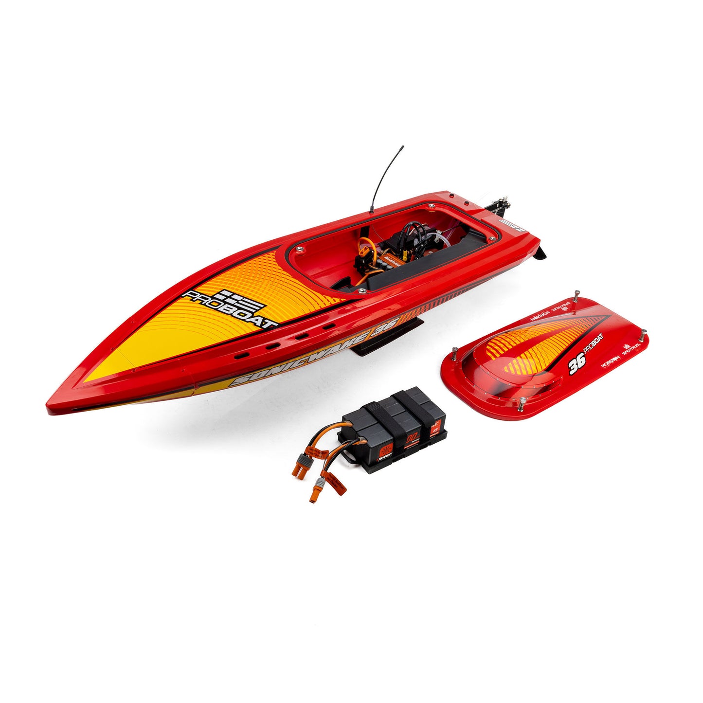 Sonicwake 36" V3 Self-Righting V-Hull Ready to Run (Red) (PRB-2171T2)_3