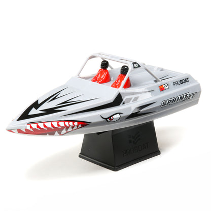 9" Sprintjet Self-Righting Deep-V Jet Boat Ready to Run with Battery and Charger (Silver) (PRB08045T1)_1