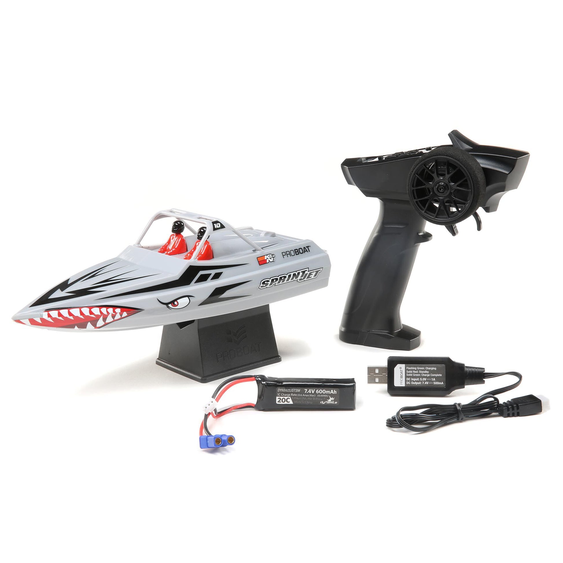 9" Sprintjet Self-Righting Deep-V Jet Boat Ready to Run with Battery and Charger (Silver) (PRB08045T1)_8