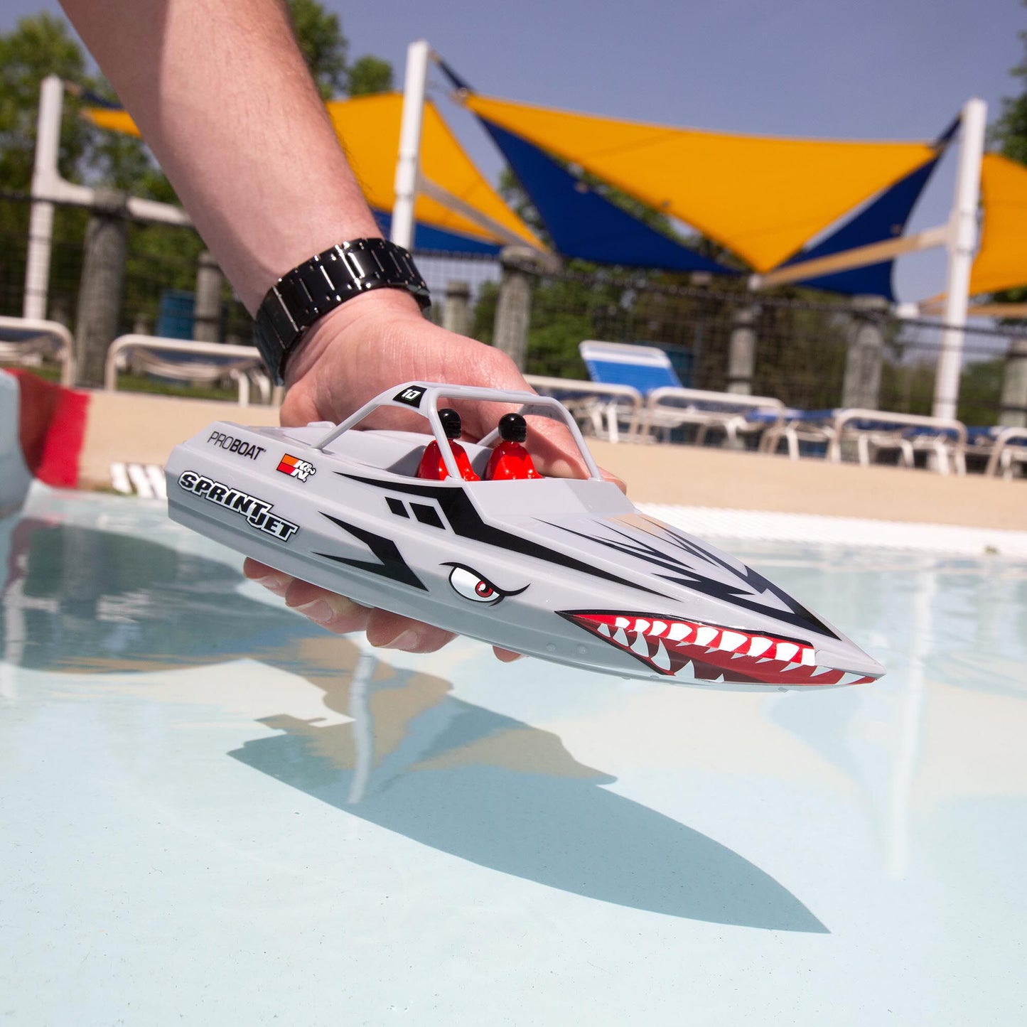 9" Sprintjet Self-Righting Deep-V Jet Boat Ready to Run with Battery and Charger (Silver) (PRB08045T1)_14