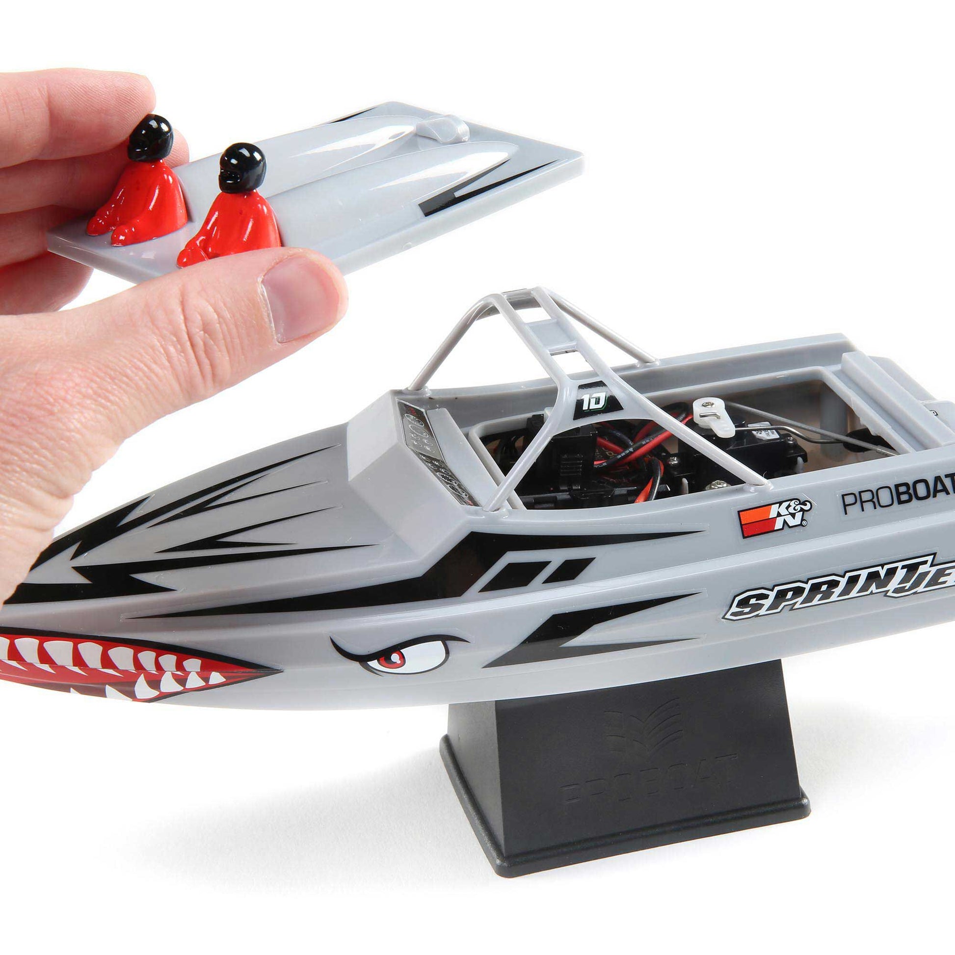 9" Sprintjet Self-Righting Deep-V Jet Boat Ready to Run with Battery and Charger (Silver) (PRB08045T1)_2