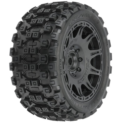 5.7" Badlands MX57 Premounted Tires with Black Raid 8x48 Removable 24mm Hex Wheels (2) (PRO1019811)_1