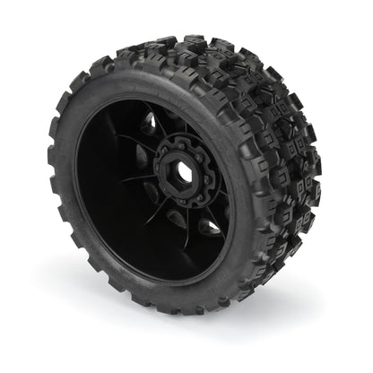 5.7" Badlands MX57 Premounted Tires with Black Raid 8x48 Removable 24mm Hex Wheels (2) (PRO1019811)_4