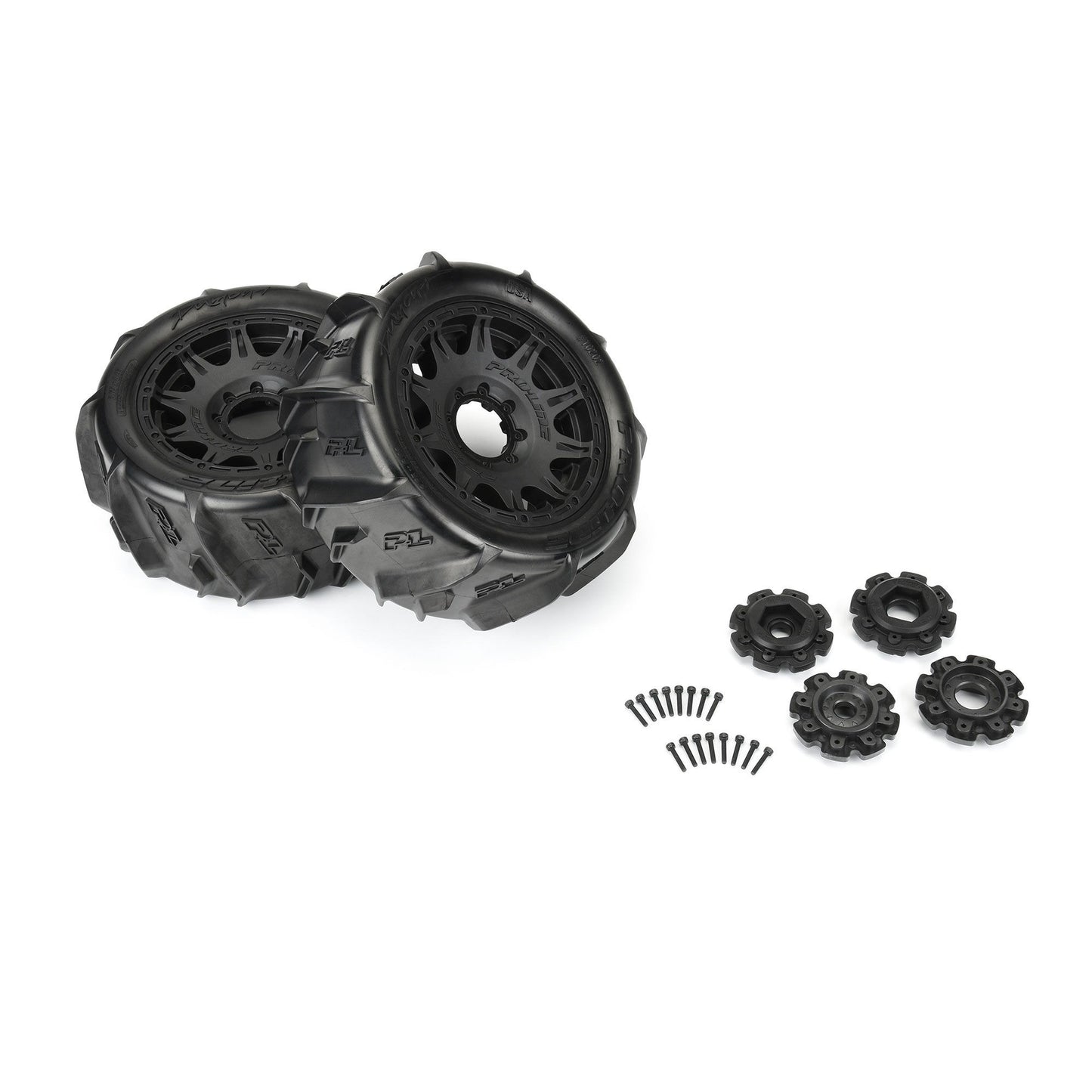 Dumont Sand/Snow Tires Mounted on Raid Black Wheels 5.7 inches (PRO1020211)