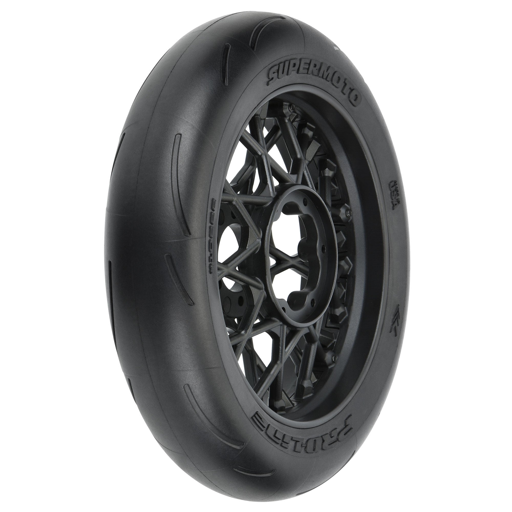 ロロッツ Supermoto Premounted Front Tire with Black Wheel for 1/4 Promoto