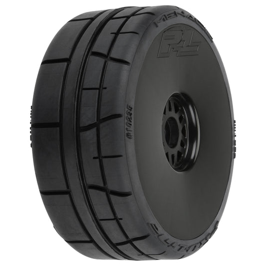 Menace HP BELTED Speed Run 1:8 Tires Mounted on Mach 10 Black 17mm Wheels (2) F/R