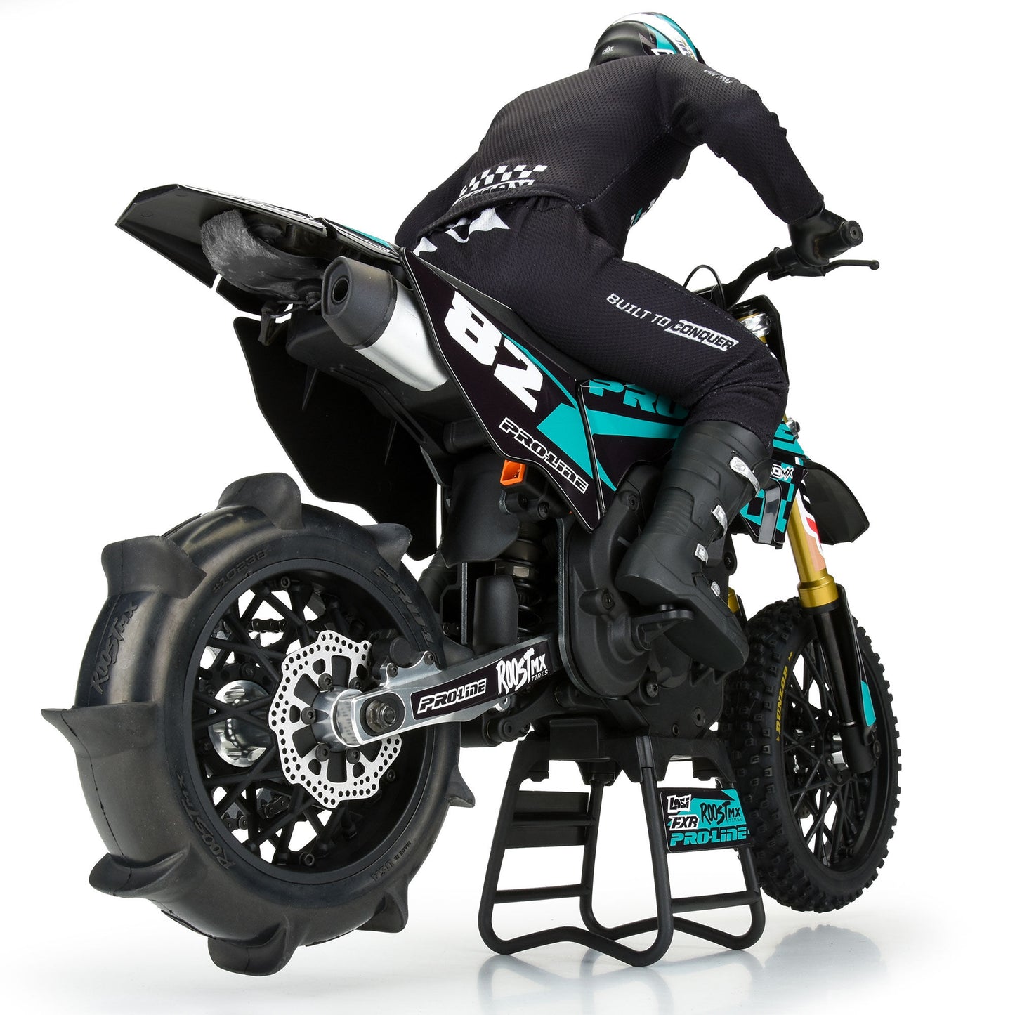 Roost MX Sand/Snow Paddle Premounted Rear Tire with Black Wheel for 1/4 Promoto-MX (PRO1023810)_3