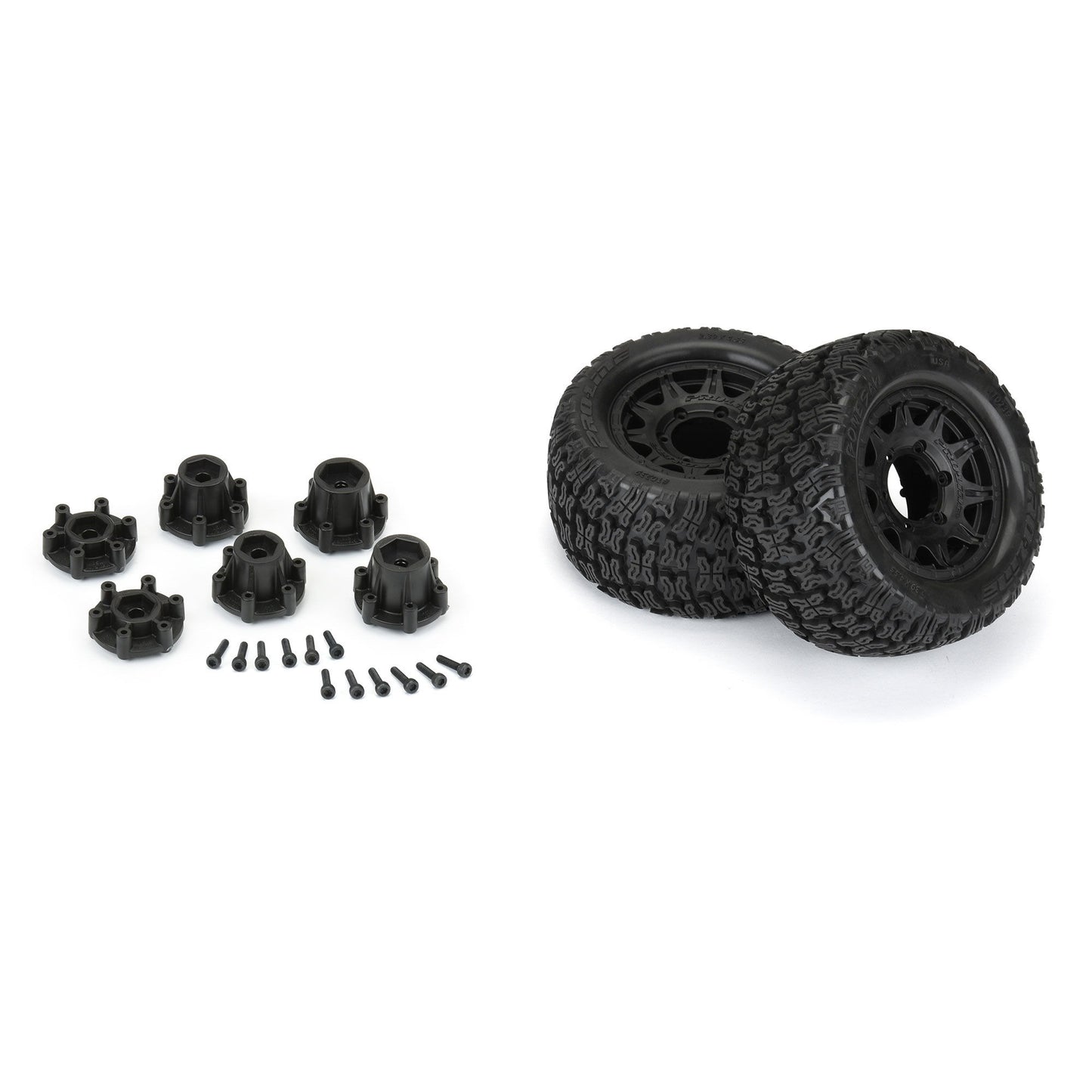 Bonesaw 2.8" Tires Mounted on Raid Black 6x30 Removable Hex (12mm & 14mm) PRO1023910