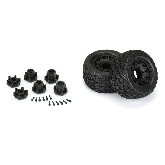 Bonesaw 2.8" Tires Mounted on Raid Black 6x30 Removable Hex (12mm & 14mm) PRO1023910